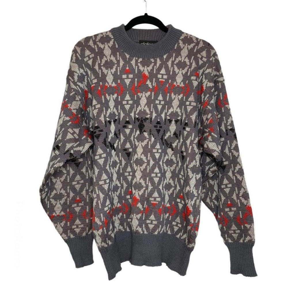 Slalom Wool Printed Long Sleeve Knit Sweater